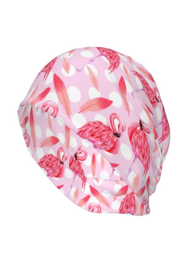 Giinly Flamingo Pink Beanie Cap Cancer Turban Headwear Hats for Women Men - Image 3